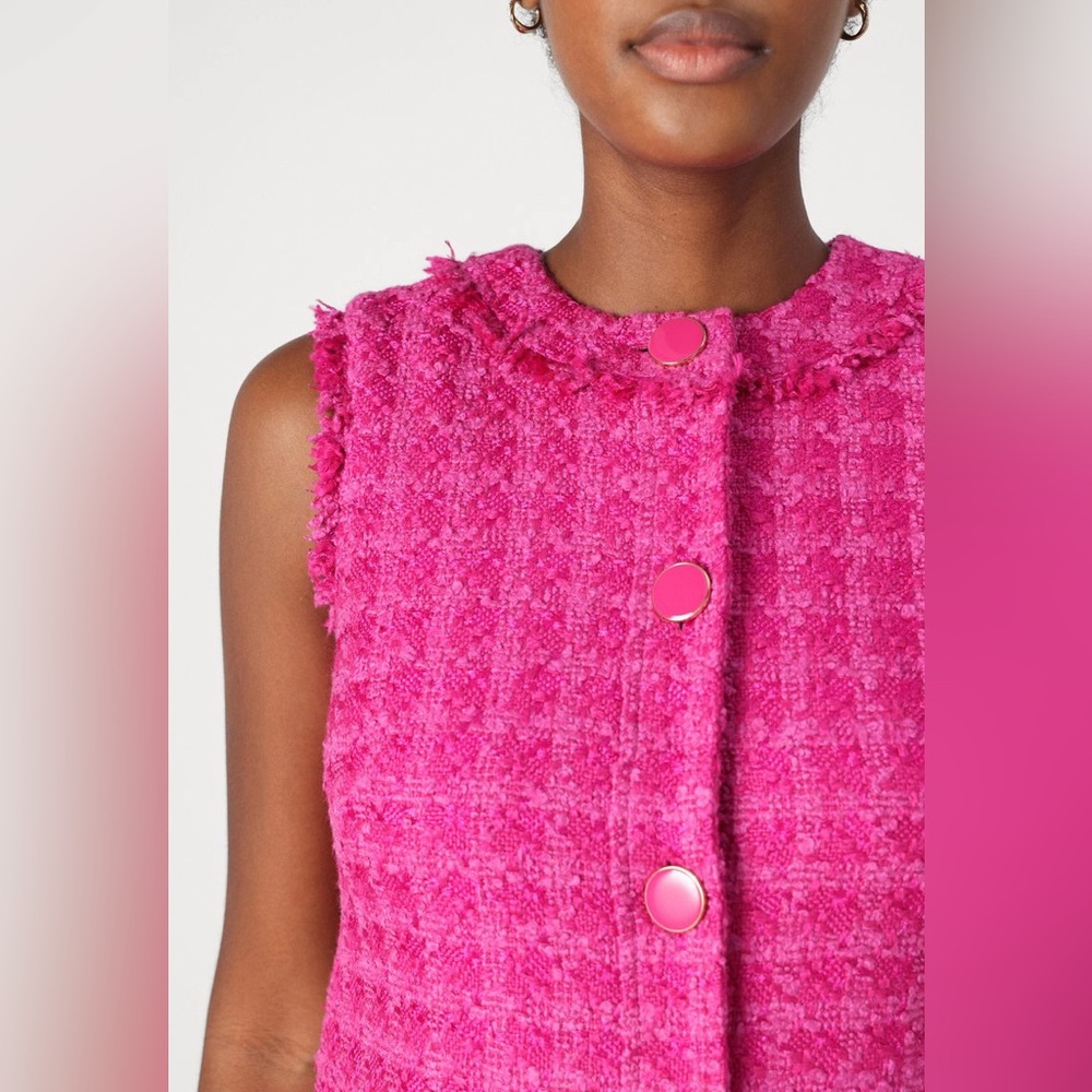 kate spade Hot Pink Tweed Sleeveless Vest